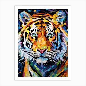 Tiger Art In Mosaic Art Style 3 Art Print