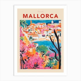 Mallorca Spain Fauvist Travel Poster Art Print