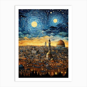 Dome of Tranquility: Jerusalem's Iconic Skyline Art Print