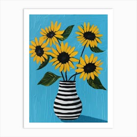 Sunflowers In A Vase 36 Art Print