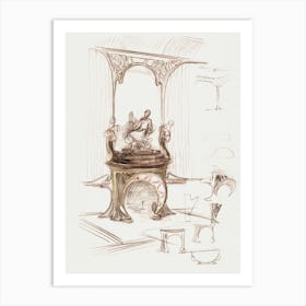 Sketch For A Fireplace, Alphonse Mucha Art Print