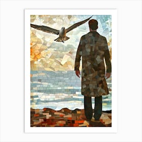 Mosaic Man With Seagull Art Print