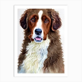 Irish Water Spaniel 2 Watercolour Dog Art Print