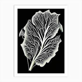 Turnip Leaf Linocut Art Print