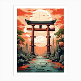 Torii Gates Japanese Illustration 9 Art Print