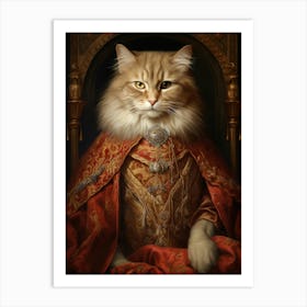 Cat In Royal Clothes 3 Art Print
