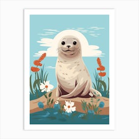 Baby Animal Illustration  Seal 1 Art Print