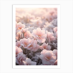 Frosty Botanical English Primrose 2 Art Print