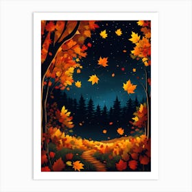 Autumn Forest Background Art Print