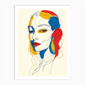 Minimalistic Muse: Lina Art Portrait Of A Woman Art Print