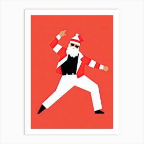 Santa Claus Dancing 4 Art Print