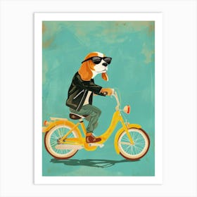 Beagle On A Bike 4 Art Print