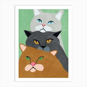 Cat Trio Art Print