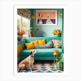 Dog In A Room Art Print