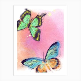 Watercolor Butterflies Art Print