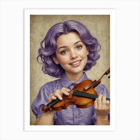 Girl Playing A Violin Art Print