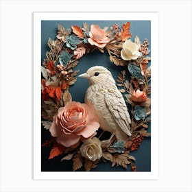 Bird In A Wreath 15 Art Print