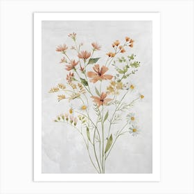 Bright Multicolor Flower Bouquets Floral Botanical Art Print