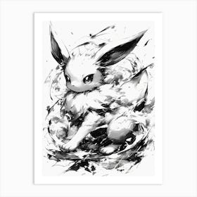 Eevee Black And White Art Print