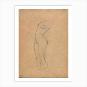 Study For A Standing Female Nude To The Left, Gustav Klimt Art Print