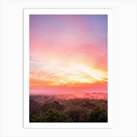 Sunrise Over The Forest Art Print