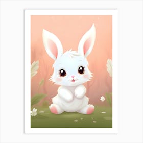 White Bunny Art Print