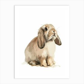 Mini Lop Rabbit Nursery Painting 4 Art Print