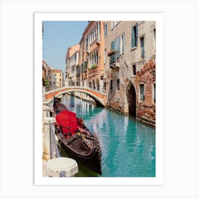 Gondola In Venice Canal, Italy Art Print