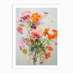 Abstract Flower Painting Geranium 1 Art Print