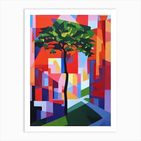 Quercus Rubra Tree Cubist 2 Art Print