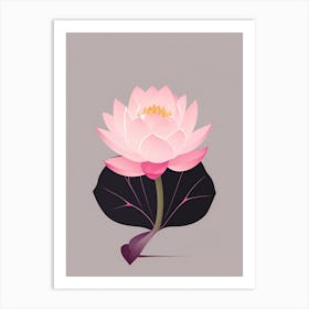 A Pink Lotus In Minimalist Style Vertical Composition 57 Art Print