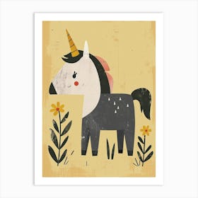Unicorn With The Flowers Muted Pastels 2 Art Print