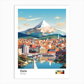 Oslo, Norway, Geometric Illustration 1 Poster Art Print