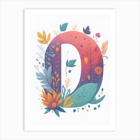 Colorful Letter D Illustration 27 Art Print