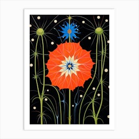 Nigella 4 Hilma Af Klint Inspired Flower Illustration Art Print