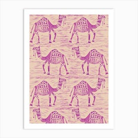 Camels And Dunes Art Print