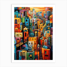 "Urban Symphony: The Rhythm of the Cityscape" Art Print