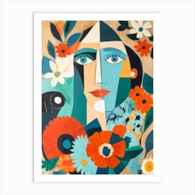 Woman With Flowers 3 Art Print