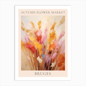 Autumn Flower Market Poster Bruges Art Print