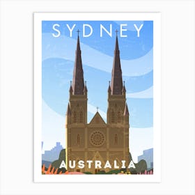 Sydney, Australia — Retro travel minimalist poster Art Print