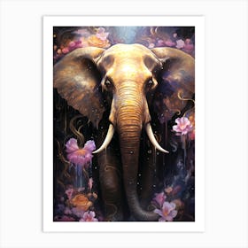 Elephant In Bloom Art Print