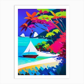 Pulau Redang Malaysia Colourful Painting Tropical Destination Art Print