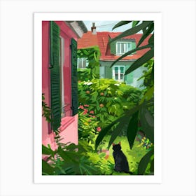 Cat In The Garden 16 Art Print