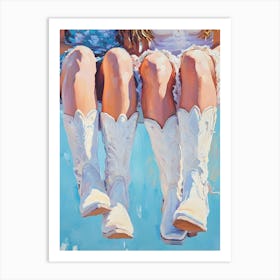 Two Girls In Cowboy Boots Art Print