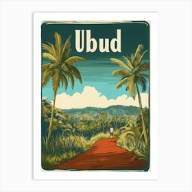 Aihrgdesign A Retro Travel Poster For Ubud 2 Art Print