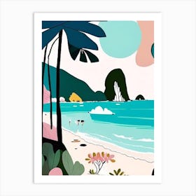 Ko Phi Phi Thailand Muted Pastel Tropical Destination Art Print