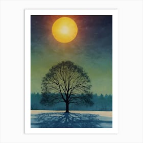 Lone Tree In The Snow 1 Art Print