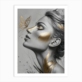 Gold Butterfly 1 Art Print