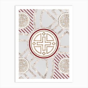 Geometric Glyph in Festive Gold Silver and Red n.0016 Art Print