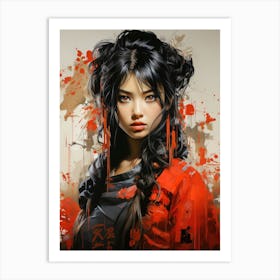 Beautiful Samurai Girl Art Print